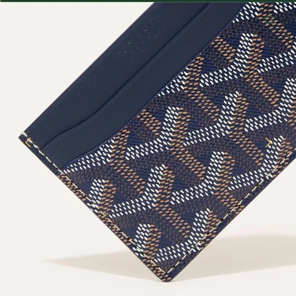 NWT GOYARD Saint-Sulpice Card Wallet in Navy - Picture 5 of 12